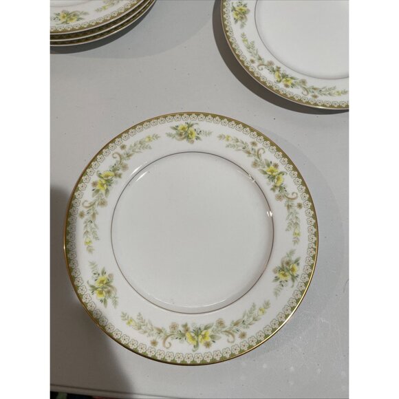 Mikasa Greenbriar L2014Fine China Dinner Plate7.75"Yellow Floral Gold Trim Japan - Picture 7 of 9